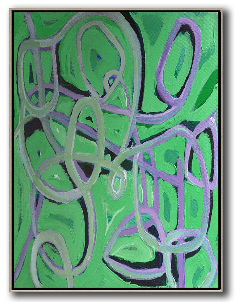Vertical Contemporary Art #L15B - Wall Art Painting Large
